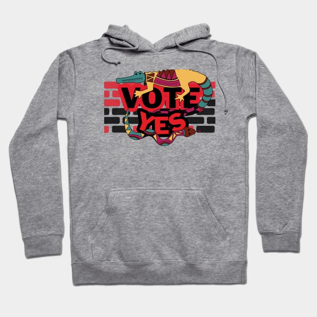 Vote Yes To The Voice Indigenous Voice To Parliament Animals Version Hoodie by 3dozecreations